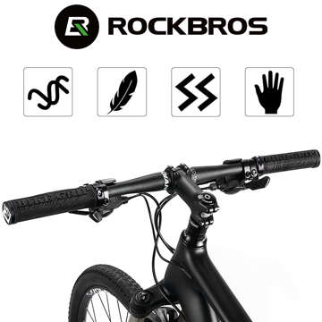 Chwyty gripy rowerowe rączki do kierownicy roweru ergonomiczne na rower Rockbros 2018-14ABK Czarne [2szt]