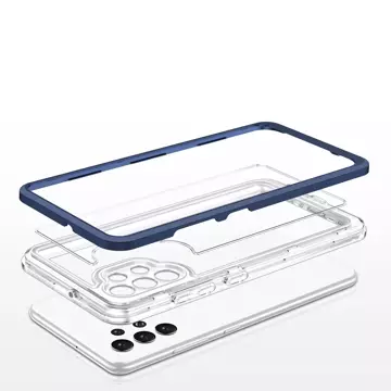 Clear 3in1 etui do Samsung Galaxy A32 5G żelowy pokrowiec z ramką niebieski