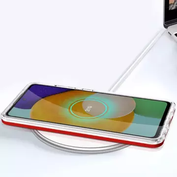 Clear 3in1 etui do Samsung Galaxy A33 5G żelowy pokrowiec z ramką czerwony