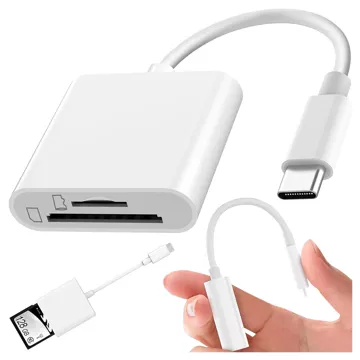 Czytnik kart pamięci Alogy SD Micro Card Reader do iPhone adapter przejściówka USB-C