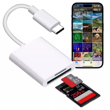 Czytnik kart pamięci Alogy SD Micro Card Reader do iPhone adapter przejściówka USB-C