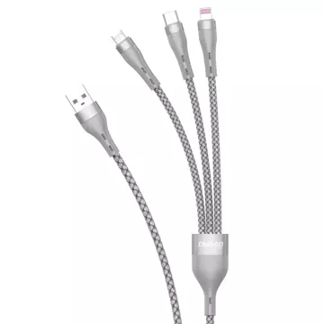 Dudao 3w1 kabel USB - Lightning / microUSB/ USB Typ C 65W 1,2m szary (L20X)