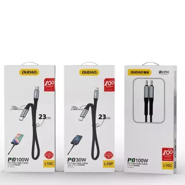 Dudao L10C kabel USB Typ C - USB Typ C PD100W czarny (L10C)