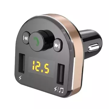Dudao Transmiter FM Bluetooth ładowarka samochodowa MP3 3.1 A 2x USB czarny (R2Pro black)