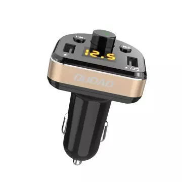 Dudao Transmiter FM Bluetooth ładowarka samochodowa MP3 3.1 A 2x USB czarny (R2Pro black)