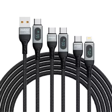Dudao kabel USB Typ C - USB Typ C szybkie ładowanie PD 100W czarny (L7MaxC)
