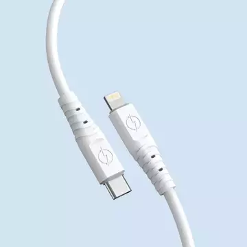 Dudao kabel, przewód USB Typ C - Lightning 6A 65W PD biały (TGL3X)
