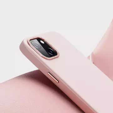 Dux Ducis Grit skórzane etui do iPhone 14 Plus elegancki pokrowiec ze sztucznej skóry (kompatybilne z MagSafe) różowy