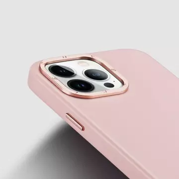 Dux Ducis Grit skórzane etui do iPhone 14 Pro elegancki pokrowiec ze sztucznej skóry (kompatybilne z MagSafe) różowy