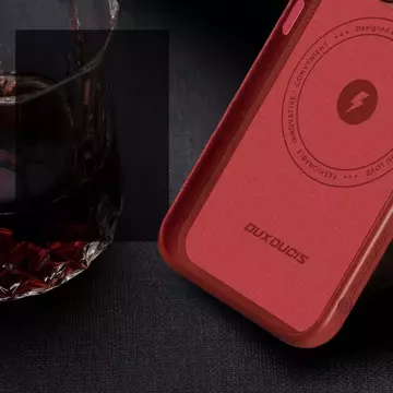 Dux Ducis Naples etui do iPhone 13 Pro Max skórzany pokrowiec (kompatybilny z MagSafe) czerwony