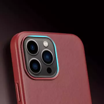 Dux Ducis Naples etui do iPhone 13 Pro Max skórzany pokrowiec (kompatybilny z MagSafe) czerwony