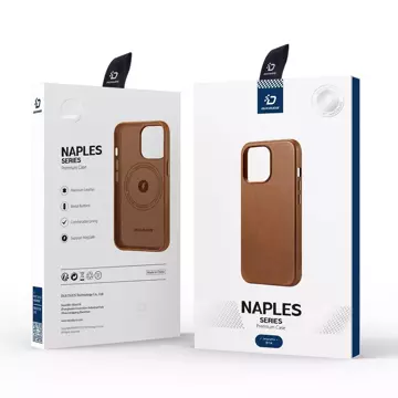 Dux Ducis Naples etui iPhone 14 magnetyczny skórzany pokrowiec MagSafe brązowe