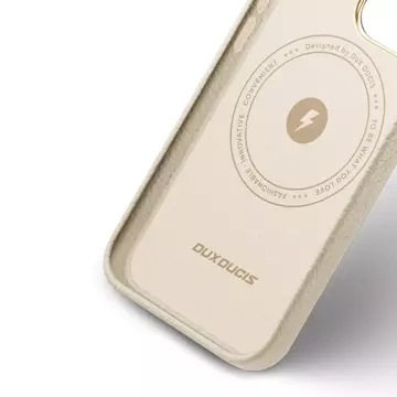 Dux Ducis Roma skórzane etui do iPhone 13 Pro elegancki pokrowiec z naturalnej skóry biały