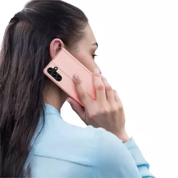 Dux Ducis Skin Pro etui Samsung Galaxy A14 5G pokrowiec z klapką portfel na kartę podstawka różowe