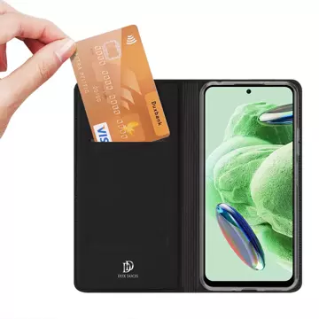 Dux Ducis Skin Pro etui do Xiaomi Redmi Note 12 5G / Poco X5 5G pokrowiec z klapką portfel na kartę podstawka czarne