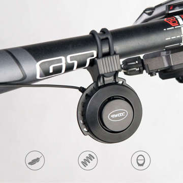 Dzwonek elektryczny klakson na rower Alogy Waterproof na kierownicę wodoodporny elektroniczny 120db 4 tryby Czarny