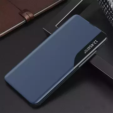 Eco Leather View Case elegancki futerał etui z klapką i funkcją podstawki Samsung Galaxy S22 Ultra niebieski