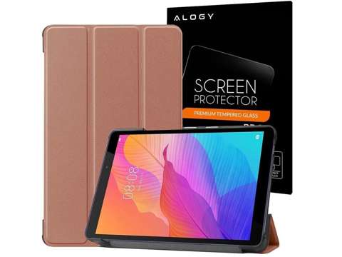 Etui Alogy Book Cover do Huawei MatePad T8 8.0 Różowe złoto + Szkło Alogy