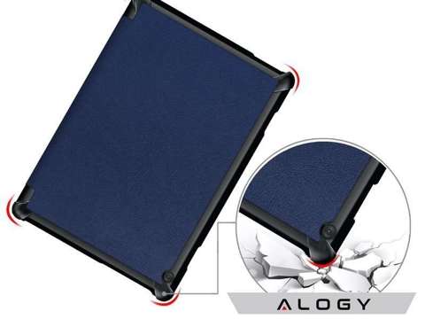 Etui Alogy Book Cover do Lenovo Tab M10 10.1 TB-X605 Granatowe + Szkło