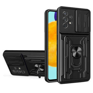 Etui Alogy Camshield Ring Wallet Case z osłonką na aparat i portfelem do Samsung Galaxy A53 Black