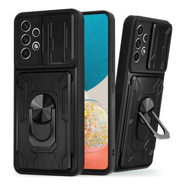 Etui Alogy Camshield Ring Wallet Case z osłonką na aparat i portfelem do Samsung Galaxy A53 Black