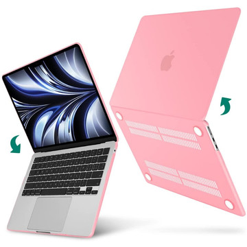 Etui Alogy Hard Case do Apple Macbook Air 13 2022 M2 Matowy Różowy + Nakładka na klawiaturę