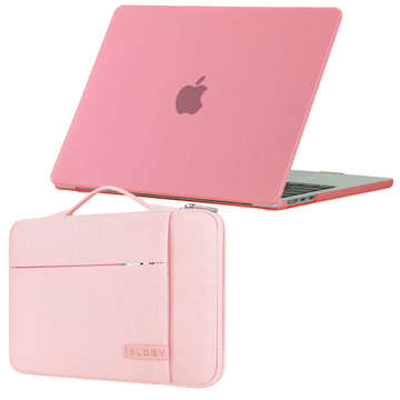 Etui Alogy Hard Case do Apple Macbook Air 13 2022 M2 Matowy Różowy + Torba do 13.3 cala