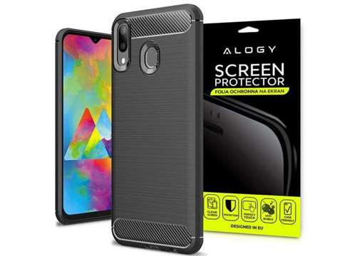 Etui Alogy Rugged Armor do Samsung Galaxy M20 czarne + Folia ochronna Alogy