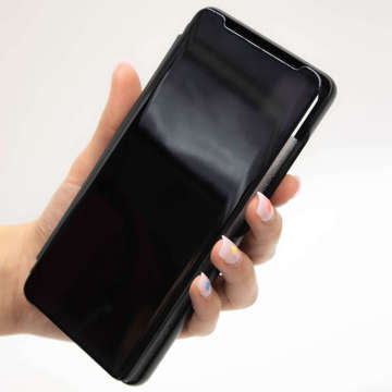 Etui Alogy Smart Clear View Cover z klapką do Samsung Galaxy A52s 5G/ A52 4G/5G Czarne + Szkło