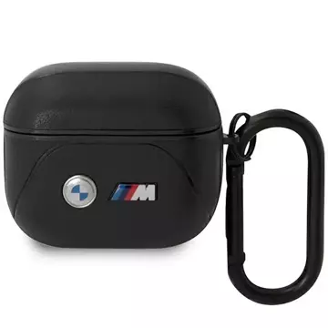 Etui BMW BMA322PVTK do AirPods 3 gen cover czarny/black Leather Curved Line