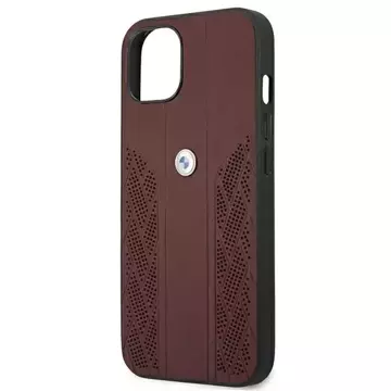 Etui BMW BMHCP13MRSPPR do Apple iPhone 13 6,1" hardcase Leather Curve Perforate