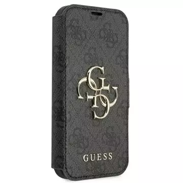 Etui Guess GUBKP13L4GMGGR do Apple iPhone 13 Pro / 13 6,1" szary/grey book 4G Big Metal Logo