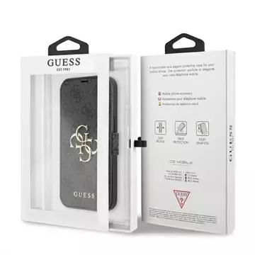 Etui Guess GUBKP13L4GMGGR do Apple iPhone 13 Pro / 13 6,1" szary/grey book 4G Big Metal Logo