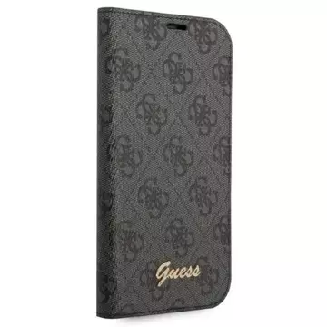 Etui Guess GUBKP14LHG4SHK do Apple iPhone 14 Pro 6,1" czarny/black book 4G Vintage Gold Logo