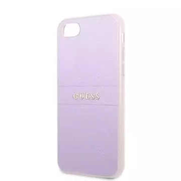 Etui Guess GUHCI8PSASBPU do Apple iPhone 7/8 SE 2020 / SE 2022 hardcase fioletowy/purple Saffiano Hot Stamp & Metal Logo