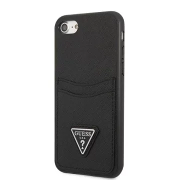 Etui Guess GUHCI8PSATPK do Apple iPhone 7/8 SE 2020 / SE 2022 hardcase czarny/black hardcase Saffiano Triangle Logo Cardslot