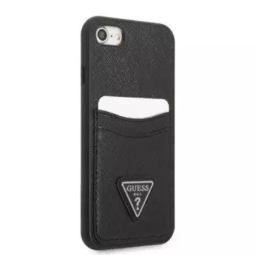 Etui Guess GUHCI8PSATPK do Apple iPhone 7/8 SE 2020 / SE 2022 hardcase czarny/black hardcase Saffiano Triangle Logo Cardslot