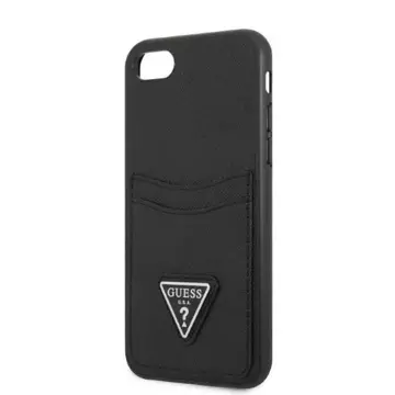 Etui Guess GUHCI8PSATPK do Apple iPhone 7/8 SE 2020 / SE 2022 hardcase czarny/black hardcase Saffiano Triangle Logo Cardslot