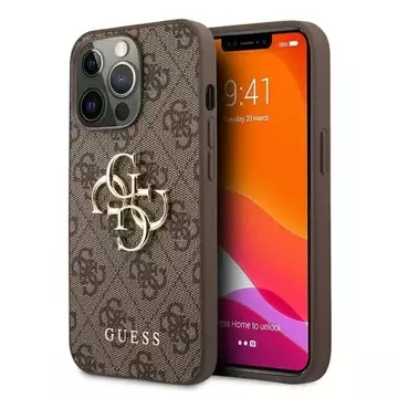 Etui Guess GUHCP13L4GMGBR do Apple iPhone 13 Pro / 13 6,1" brązowy/brown hardcase 4G Big Metal Logo