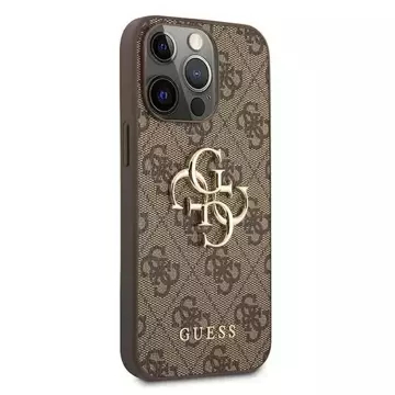 Etui Guess GUHCP13L4GMGBR do Apple iPhone 13 Pro / 13 6,1" brązowy/brown hardcase 4G Big Metal Logo