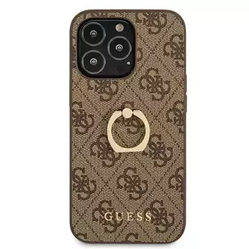 Etui Guess GUHCP13L4GMRBR do Apple iPhone 13 Pro / 13 6,1" brązowy/brown hardcase 4G with ring stand