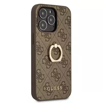 Etui Guess GUHCP13L4GMRBR do Apple iPhone 13 Pro / 13 6,1" brązowy/brown hardcase 4G with ring stand