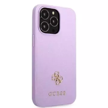 Etui Guess GUHCP13XPS4MU do Apple iPhone 13 Pro Max 6,7" purpurowy/purple hardcase Saffiano 4G Small Metal Logo