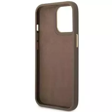 Etui Guess GUHCP14LHG4SHW do Apple iPhone 14 Pro 6,1" brązowy/brown hard case 4G Vintage Gold Logo