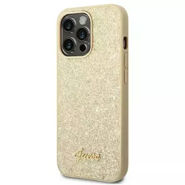 Etui Guess GUHCP14LHGGSHD do Apple iPhone 14 Pro 6,1" złoty/gold hard case Glitter Script