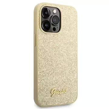 Etui Guess GUHCP14LHGGSHD do Apple iPhone 14 Pro 6,1" złoty/gold hard case Glitter Script