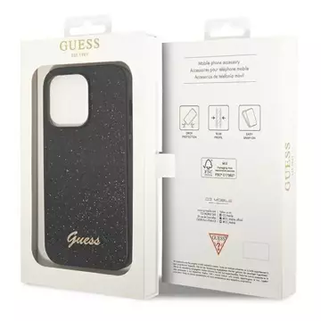 Etui Guess GUHCP14LHGGSHK do Apple iPhone 14 Pro 6,1" czarny/black hard case Glitter Script