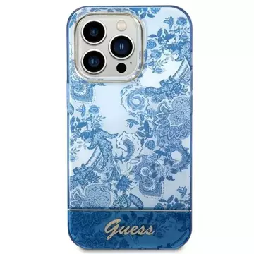 Etui Guess GUHCP14LHGPLHB do Apple iPhone 14 Pro 6,1" niebieski/blue hardcase Porcelain Collection