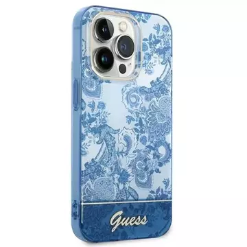 Etui Guess GUHCP14LHGPLHB do Apple iPhone 14 Pro 6,1" niebieski/blue hardcase Porcelain Collection