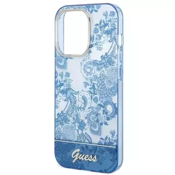 Etui Guess GUHCP14LHGPLHB do Apple iPhone 14 Pro 6,1" niebieski/blue hardcase Porcelain Collection